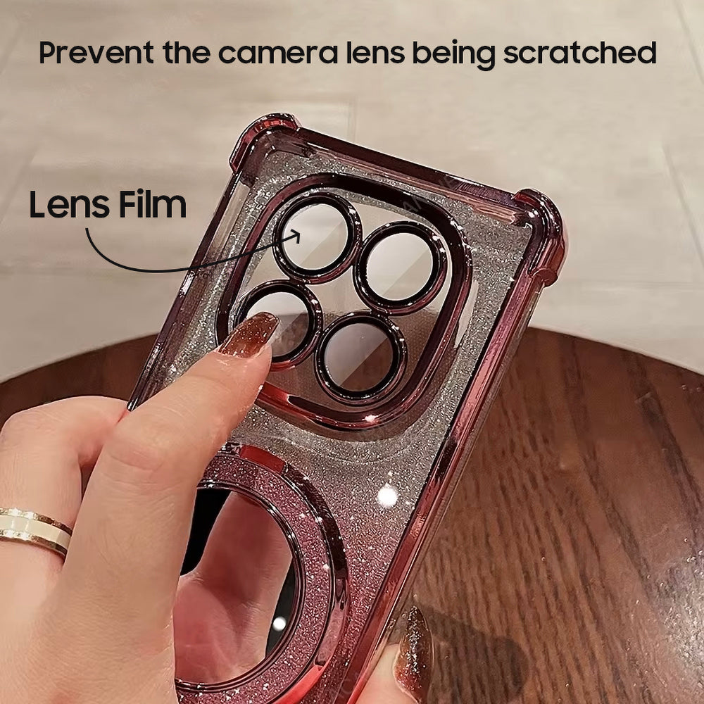 Redmi Note 14 Pro+ 5G Luxury Shimmer Mirror Back Shockproof Airbag Case