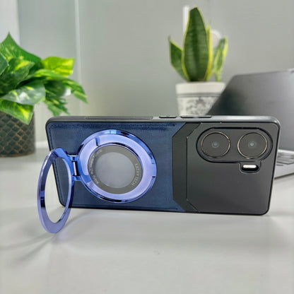 Vivo V29e 5G Original Luxury Leather Lens Magnifier Ring Stand Case