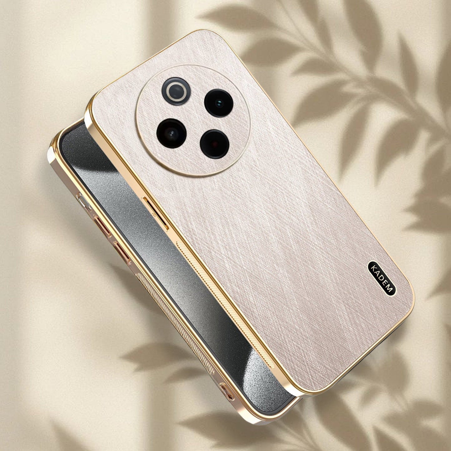 Vivo T4 5G Premium Electroplated Frame Gold Thread Pattern Soft Case