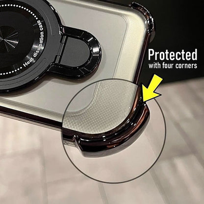 Vivo T4x 5G Luxury Four Corner Invincible Bracket Ring Stand Case
