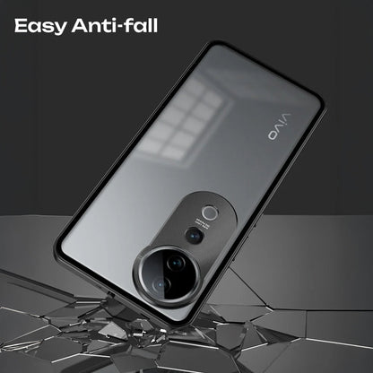 Vivo V40 Pro 5G Aluminium Metal Bumper Shield Transparent Back Case
