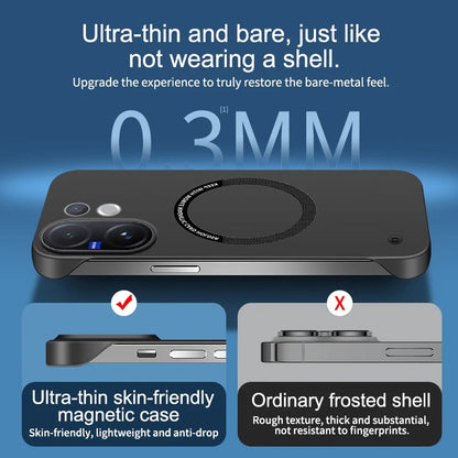 Vivo V60 5G Frameless Magnetic Wireless Charging Case — Ultra-Slim Clear MagSafe Compatible Cover