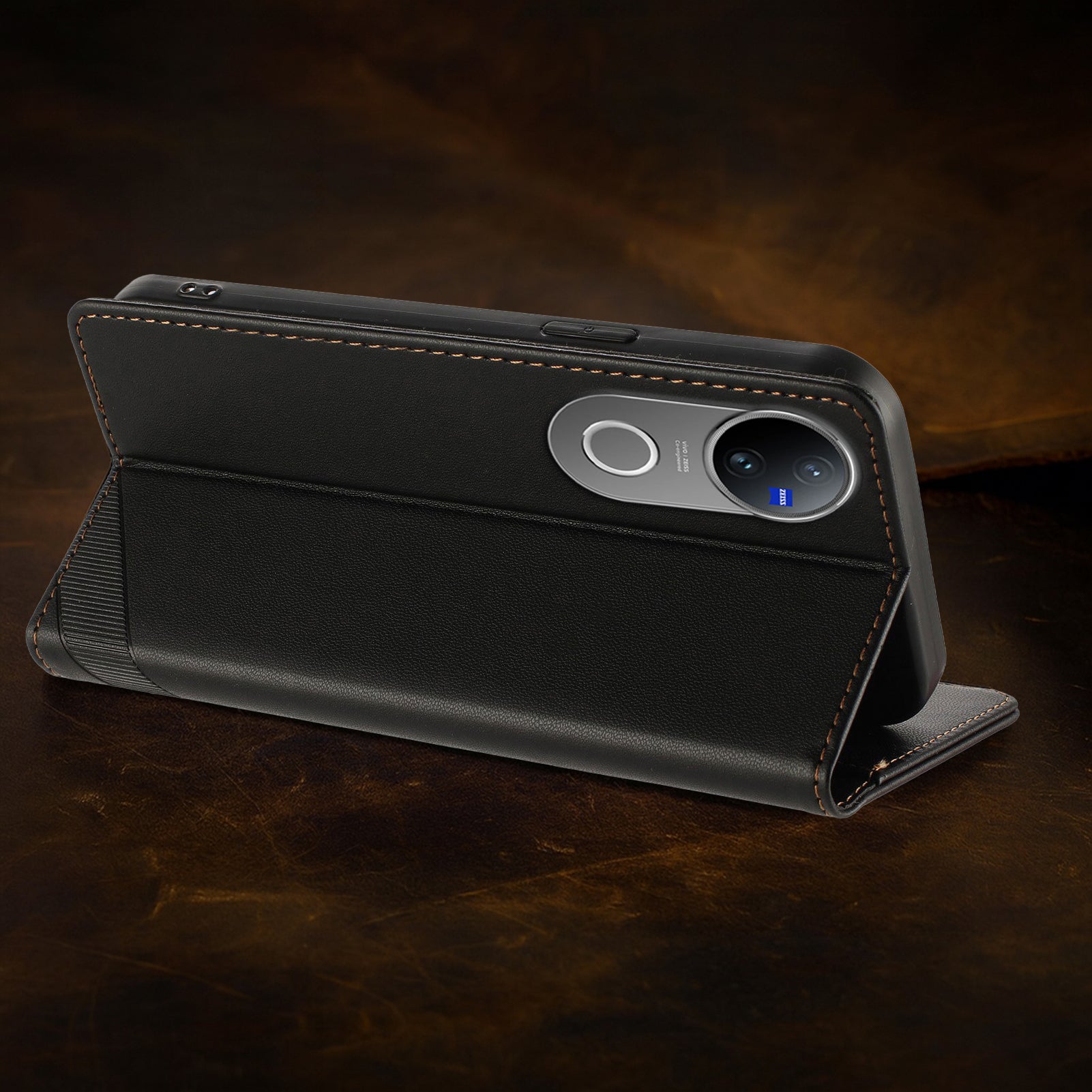 Vivo V50 5G phone case with card slots and magnetic closure