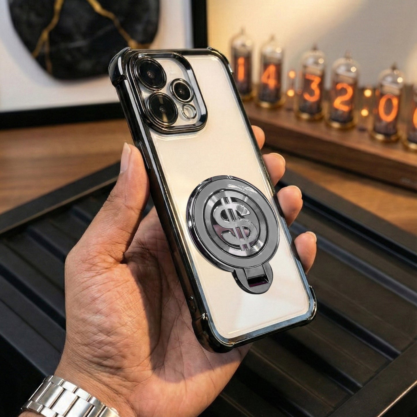 Oppo Reno 15 5G Four Corner Airbags 100% Original Astro Money Magnet Rotating Dollar Case