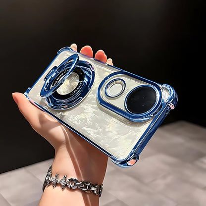 Vivo V50 5G Original Luxury Magnifier Ring Stand Shockproof Airbags Corner Case (Buy 1 Get 1 Surprise Cover)