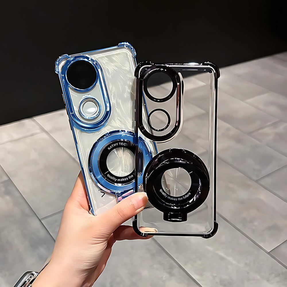 Vivo V50 5G Original Luxury Magnifier Ring Stand Shockproof Airbags Corner Case (Buy 1 Get 1 Surprise Cover)