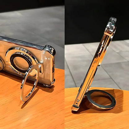 Vivo V50 5G Original Luxury Magnifier Ring Stand Shockproof Airbags Corner Case