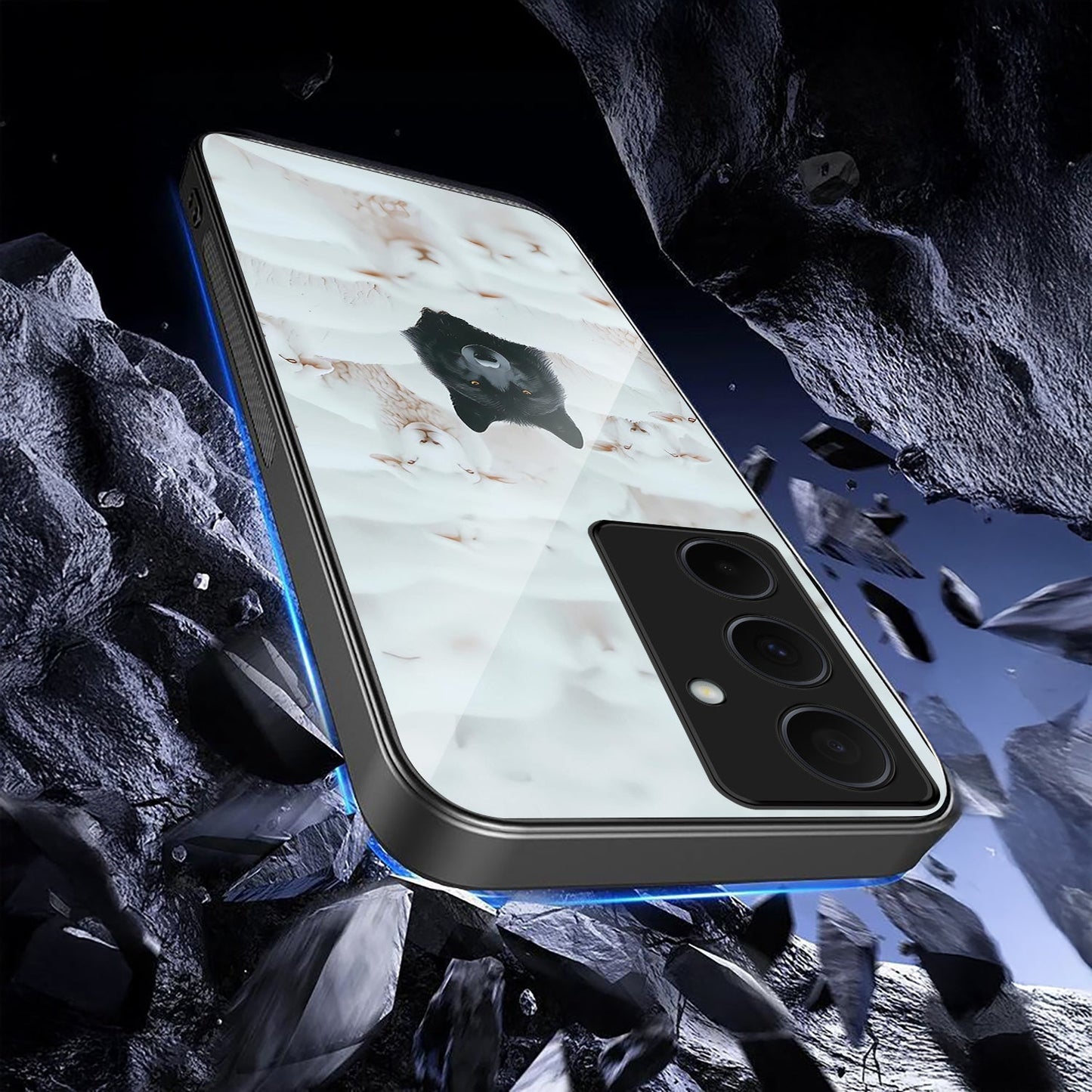 Samsung Galaxy A36 Premium Acrylic Shockproof Glass Back Case (Alpha Shadow)