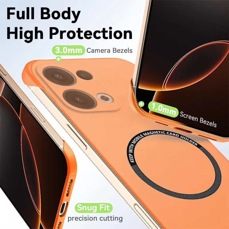 Oppo Reno 13 5G Frameless Magnetic Wireless Charging Case — Ultra-Slim Clear MagSafe Compatible Cover