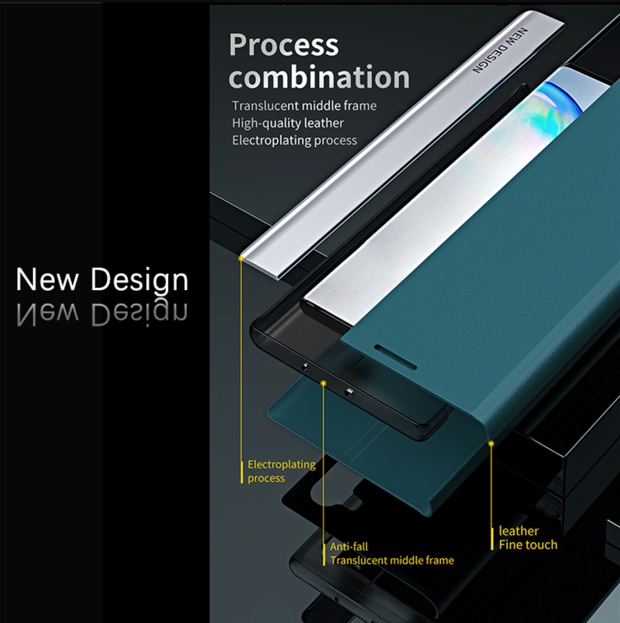 eletroplated flip leather Vivo V40 case