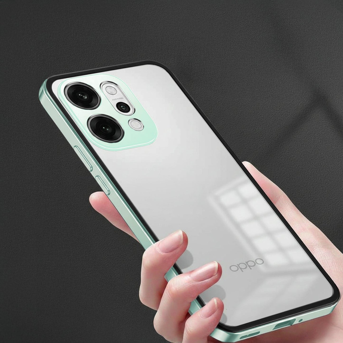 Oppo Reno14 5G Aluminium Metal Bumper Shield Transparent Back Case