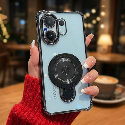 Vivo V60 5G Luxury Four Corner Invincible Bracket Ring Stand Case (Buy 1 Get 1 Surprise Cover)