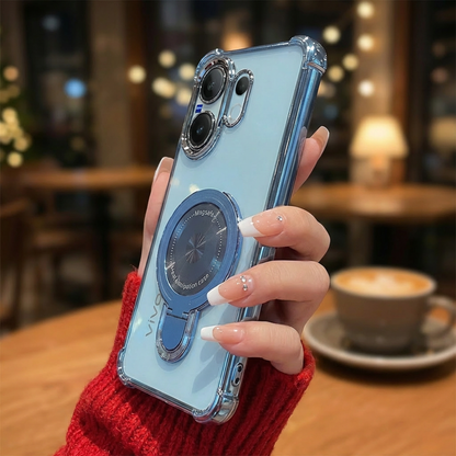 Vivo V60 5G Luxury Four Corner Invincible Bracket Ring Stand Case (Buy 1 Get 1 Surprise Cover)