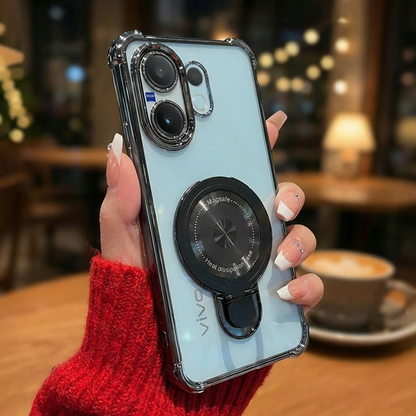 Vivo V60 5G Luxury Four Corner Invincible Bracket Ring Stand Case (Buy 1 Get 1 Surprise Cover)
