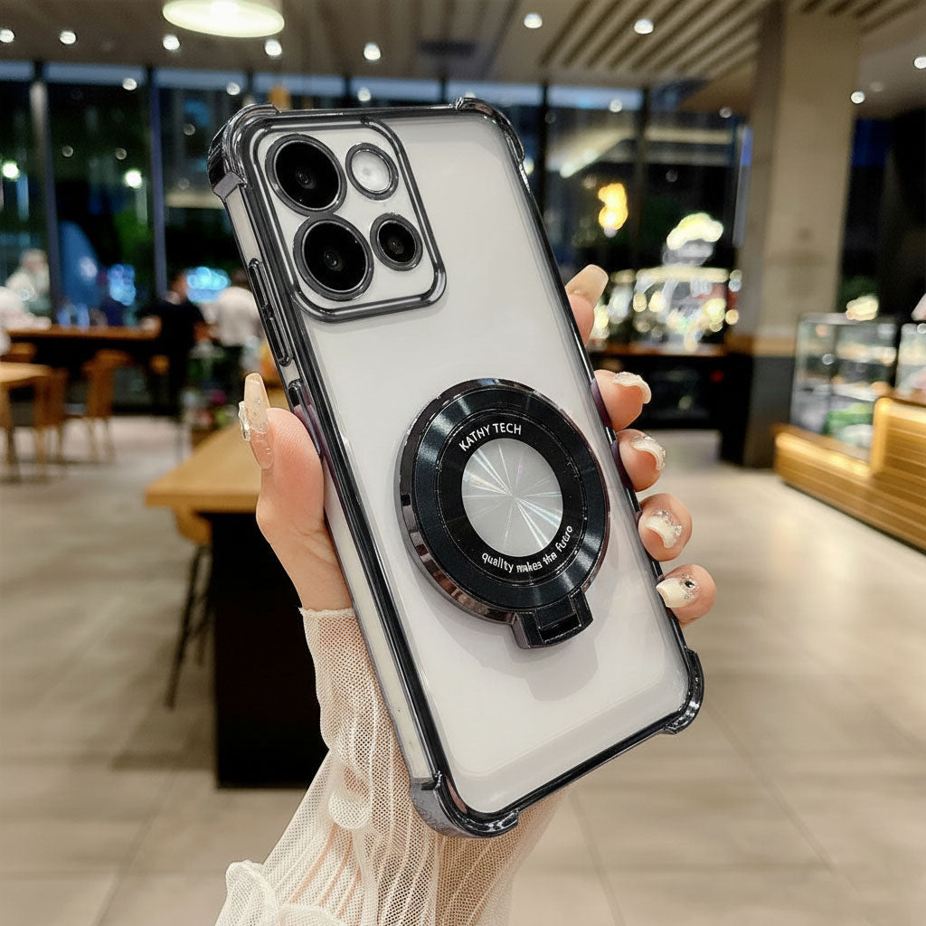 Motorola Edge 50 Neo 5G Original Luxury Magnifier Ring Stand Shockproof Airbags Corner Case