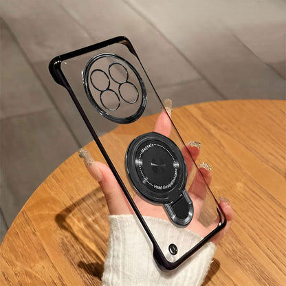 Realme 13 Pro+ 5G Phone case with ring holder held by a hand on a wooden table