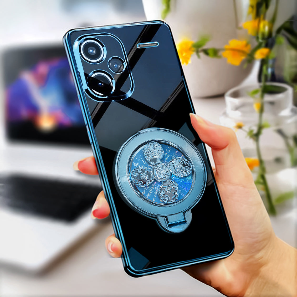 Redmi Note 13 Pro+ 5G Electroplating Reflective Fidget Rotating Back Case