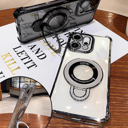 Oppo Reno14 5G Original Luxury Magnifier Ring Stand Shockproof Airbags Corner Case