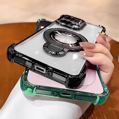 Oppo Reno14 5G Original Luxury Magnifier Ring Stand Shockproof Airbags Corner Case