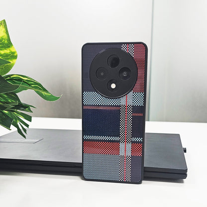 OPPO F27 PRO+ 5G Luxury Grid Pattern Glass Back Shockproof Case