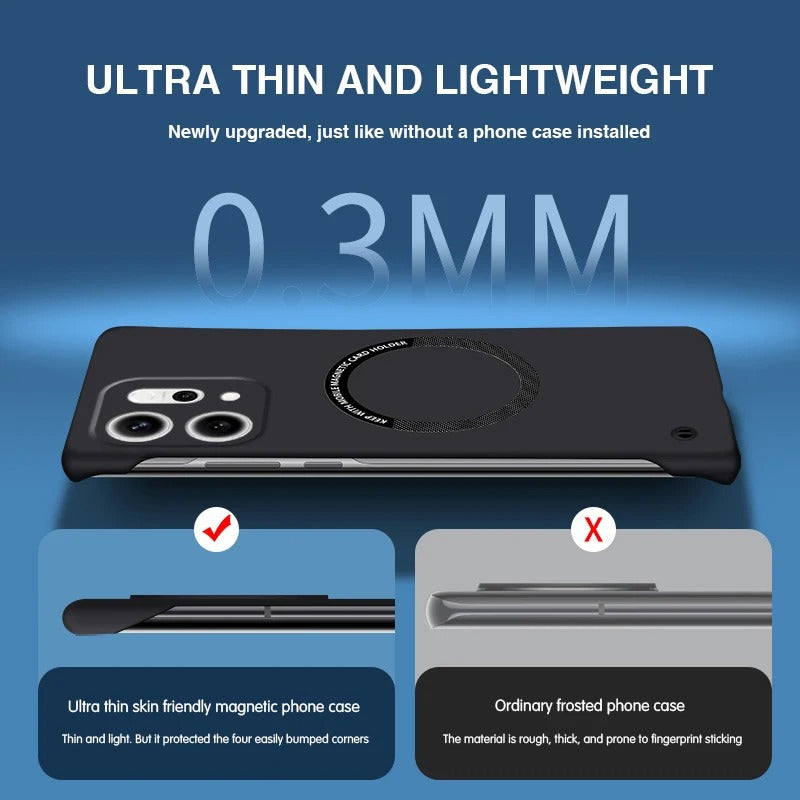 Oppo Reno 14 5G Frameless Magnetic Wireless Charging Case — Ultra-Slim Clear MagSafe Compatible Cover