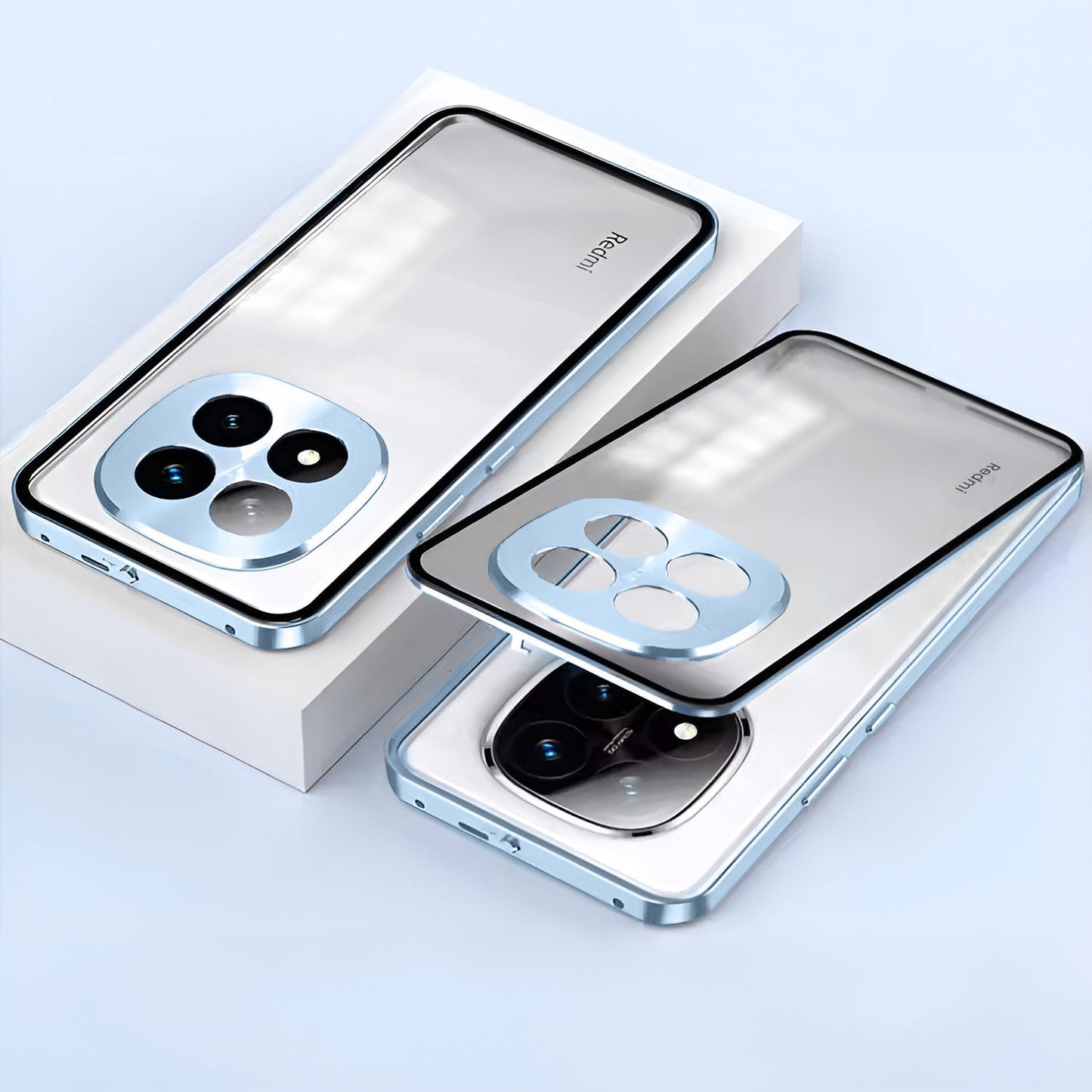 Redmi Note 15 Pro Plus 5G Aluminium Metal Bumper Shield Transparent Back Case