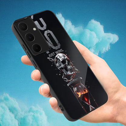 Samsung Galaxy A36 Premium Acrylic Shockproof Glass Back Case (Skull Fire)