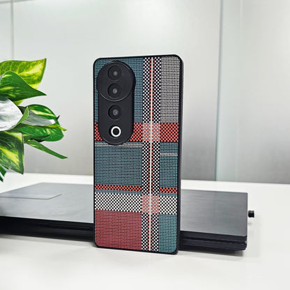 Vivo V40 5G Luxury Grid Pattern Glass Back Shockproof Case