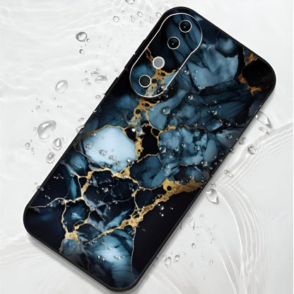 Vivo V40 Pro 5G Premium Acrylic Shockproof Glass Back Case (Blue Marble)
