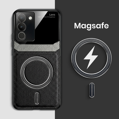 Vivo Y200 5G Premium Magsafe Magnetic Leather Lens Protective Case