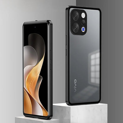 Vivo V70 5G Aluminium Metal Bumper Shield Transparent Back Case